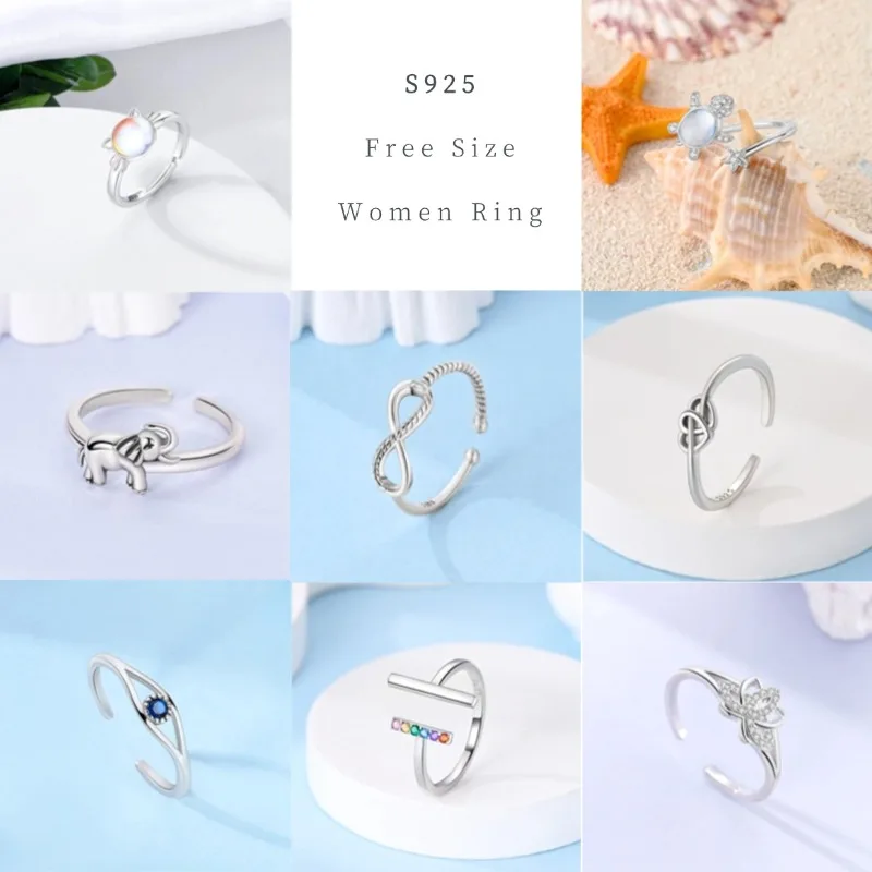 Women's Butterfly Adjustable 925 Sterling Silver Ring
