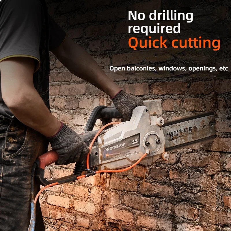 Diamond Concrete Chain Saw,Portable Stone Cutting Machine,Stone Wall Cement Granite Reinforced Concrete Electric Hand Saw Cutter