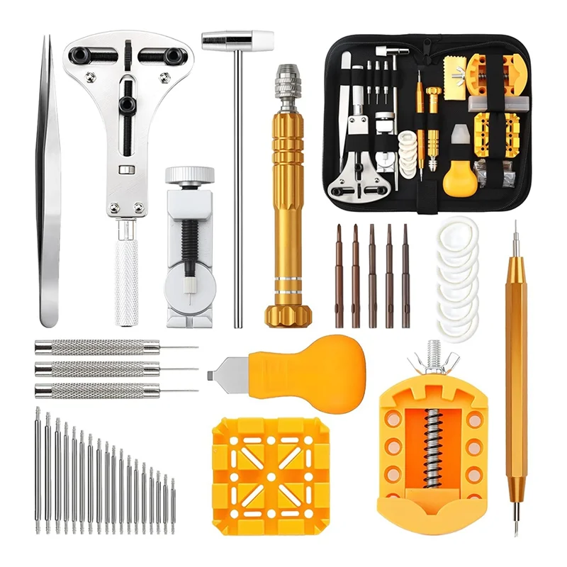 ABJI-Watch Repair Tool Kit, Suitable For Replacing Watch Batteries And Adjusting Strap Length, Screwdriver Kit, Repair Tool