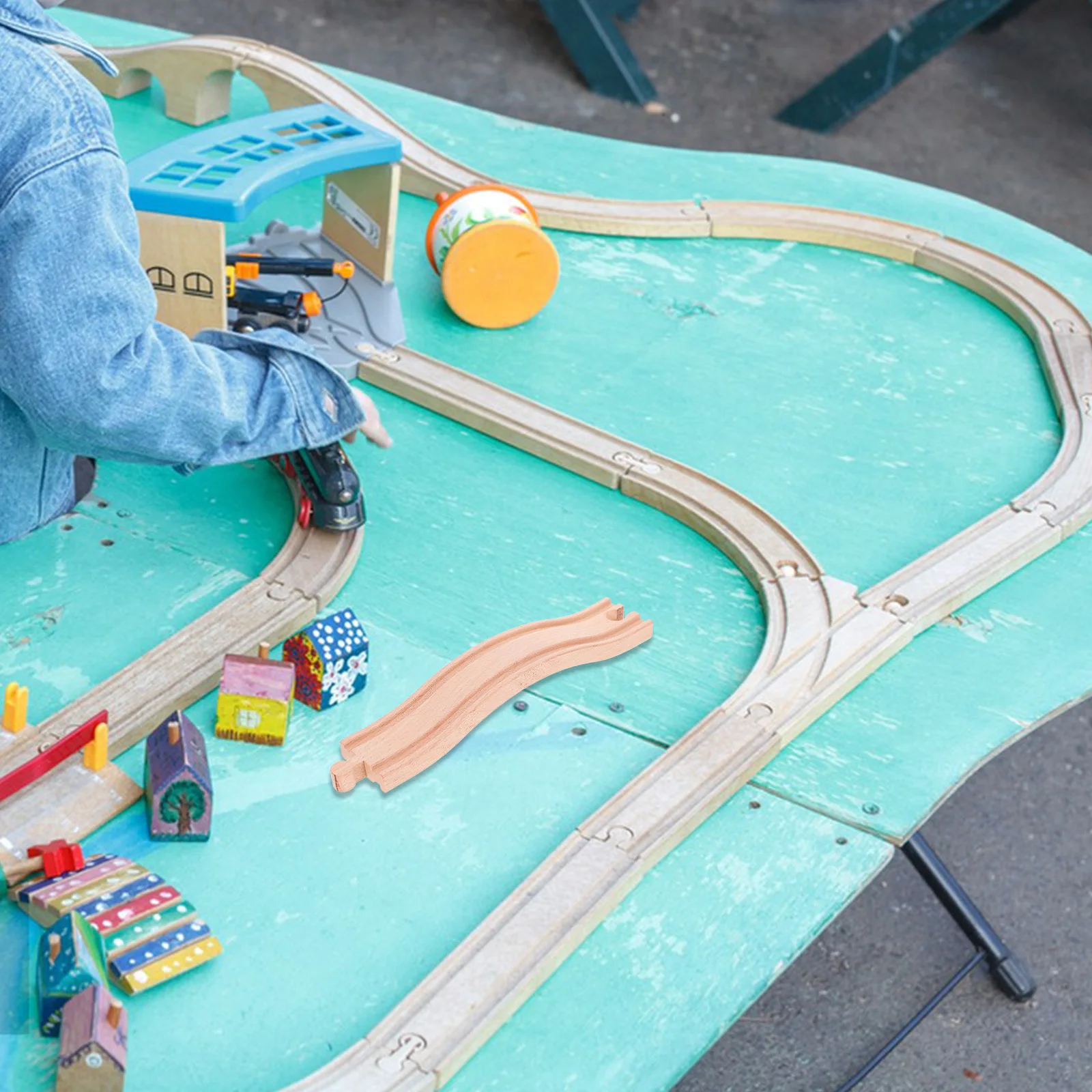 Деревянные железнодорожные дорожки, деревянные железнодорожные блоки, креативный дизайн, практические навыки, улучшающие детские развивающие игровые аксессуары