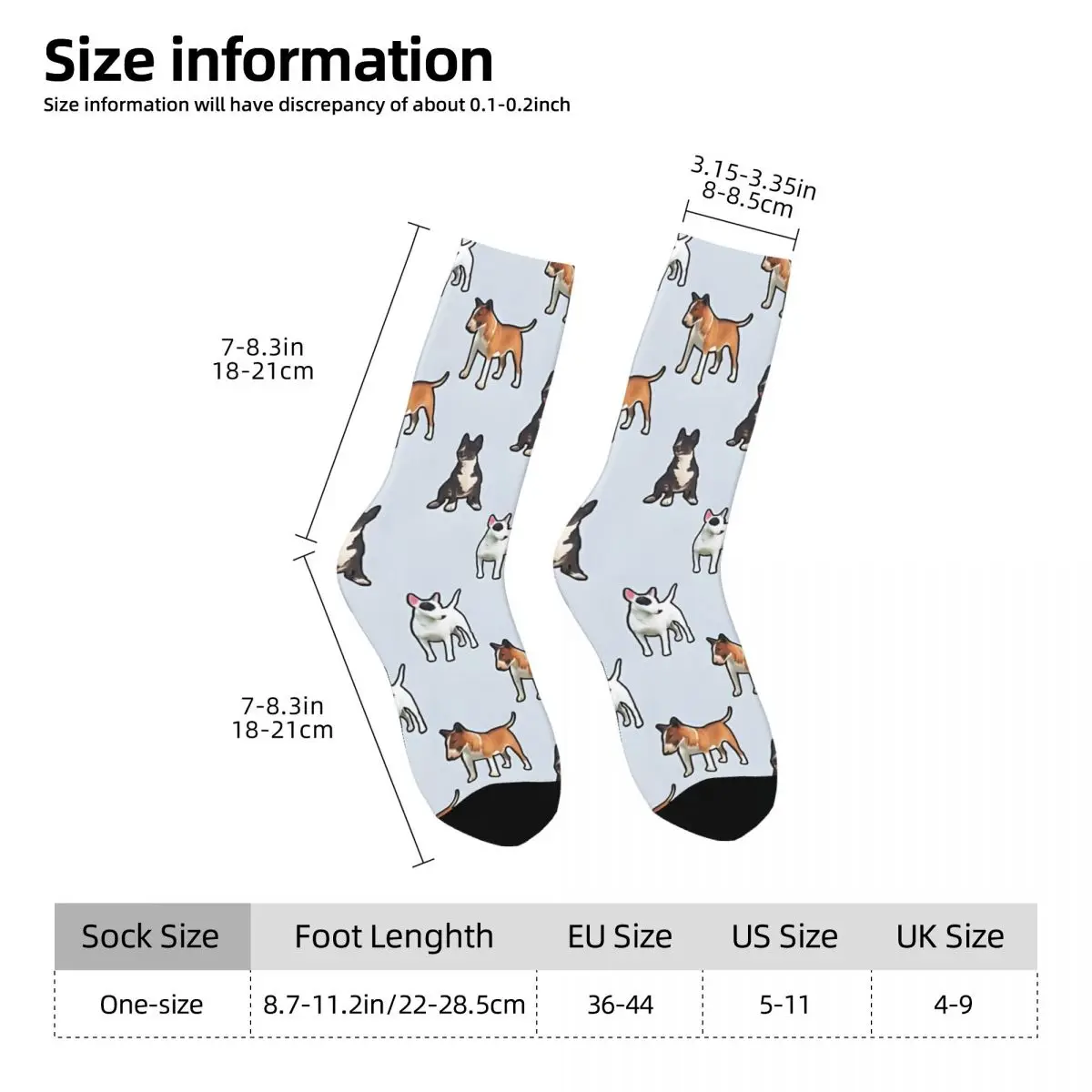 Crazy compression Bull Terrier Pattern Sock for Men Harajuku Seamless Pattern Crew Sock Casual