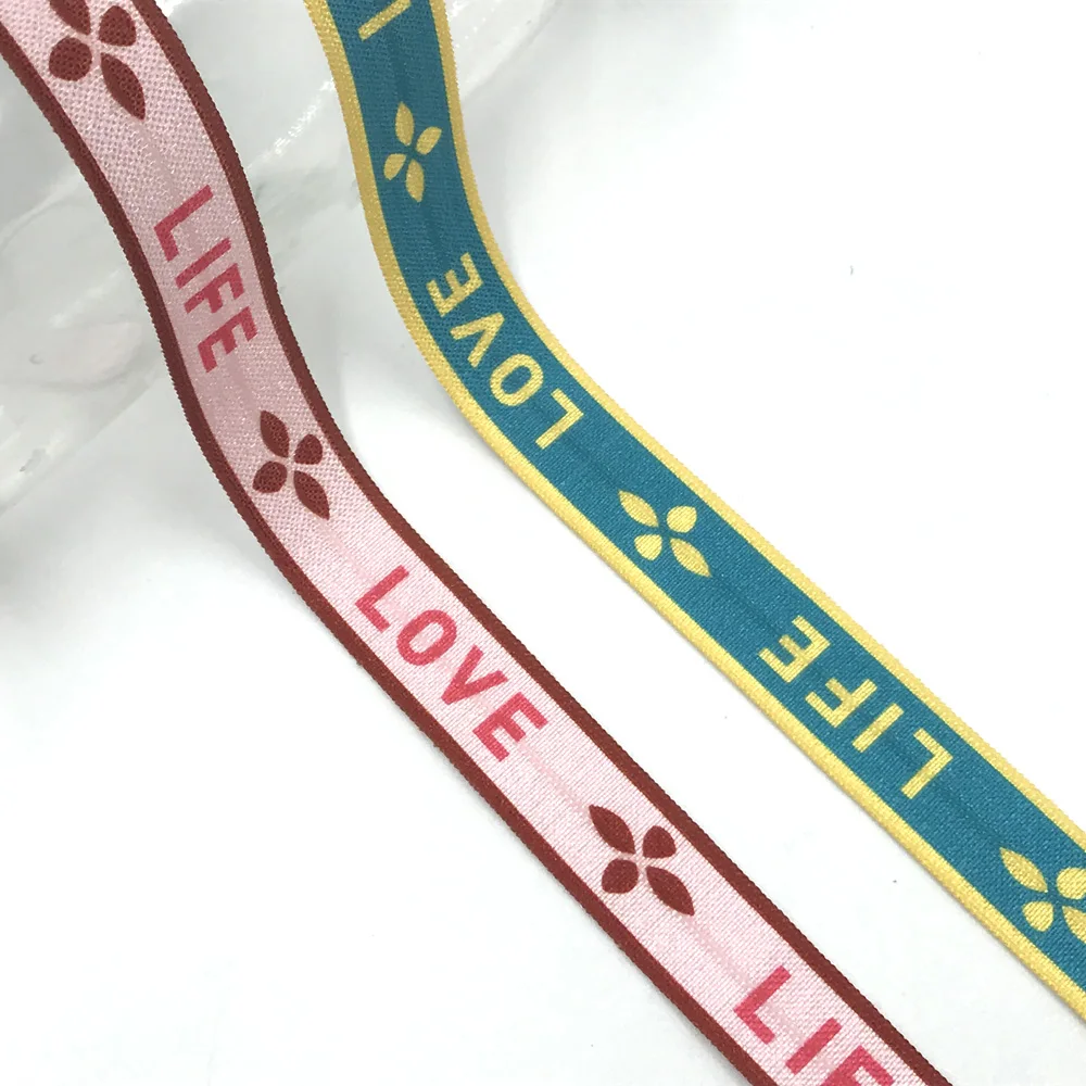 10Yard CARPE DIEM Print Letters Fold Over Elastic 15MM FOE Ribbon For DIY Headwear Gift Webbing Accessories