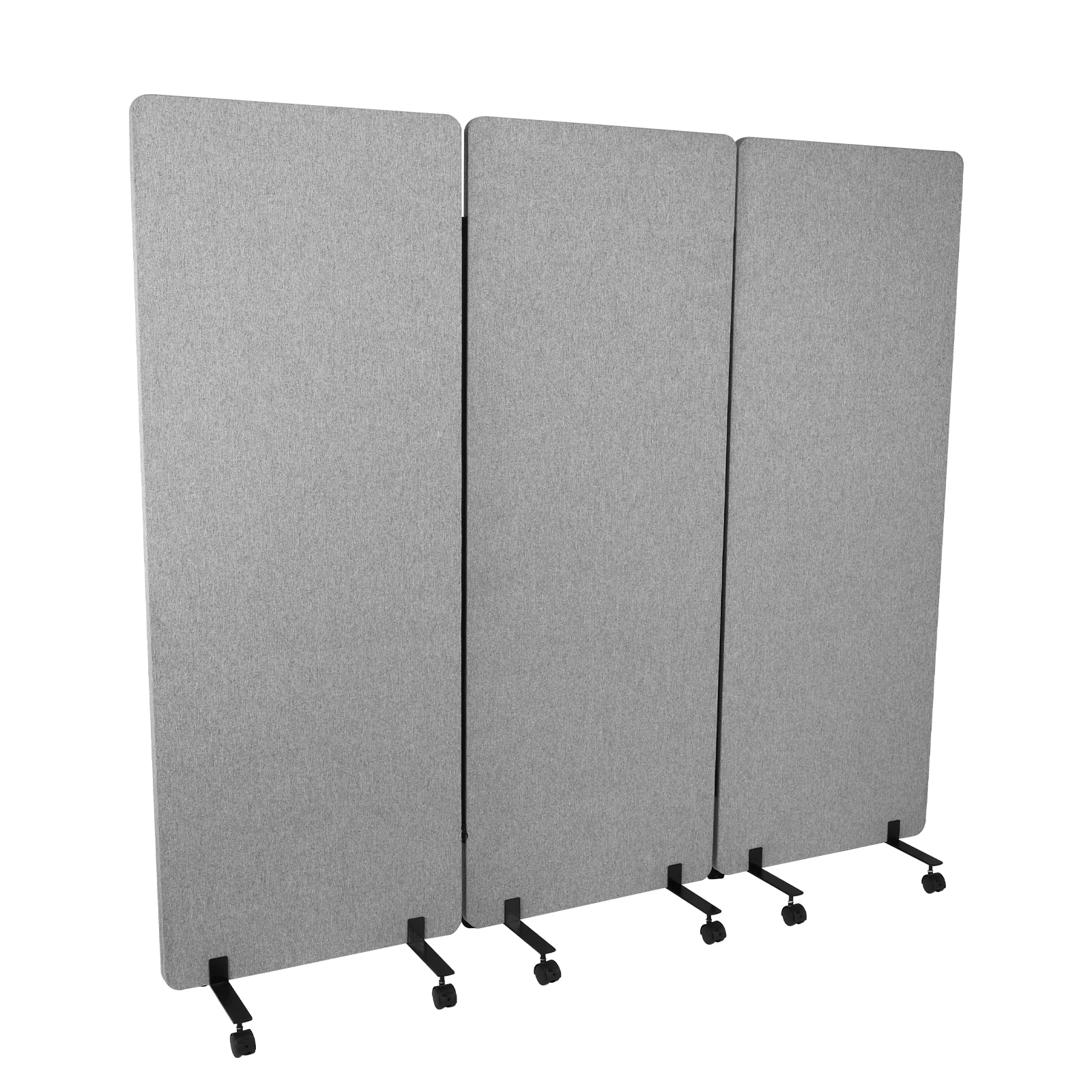 3 Panel Soundproof Privacy Panels for Dorm Studio Office (pulley Light Grey)