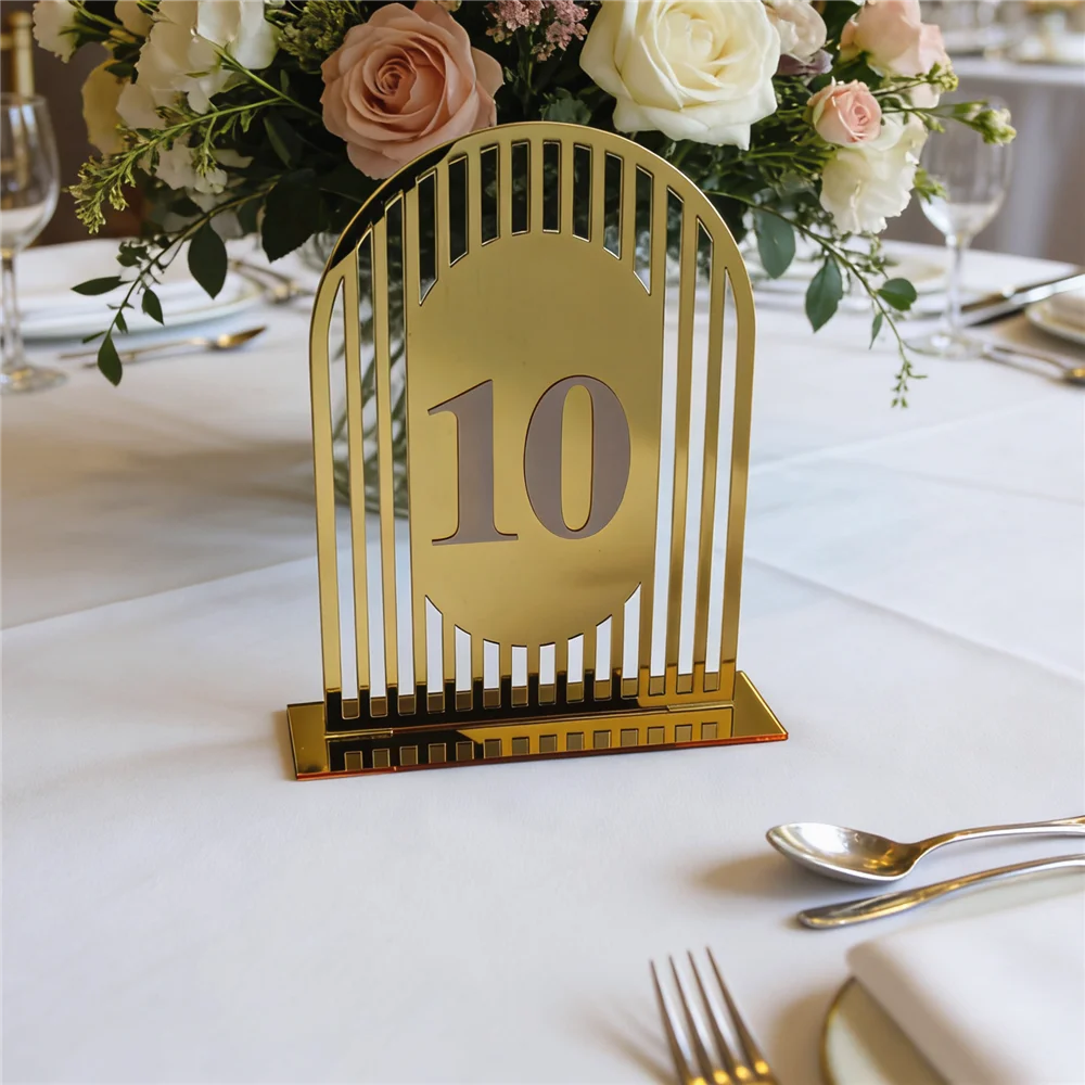 ป้ายอะคริลิคสีทอง 10 ชิ้น พร้อ - Table Number Gold บทวิจารณ์และราคา