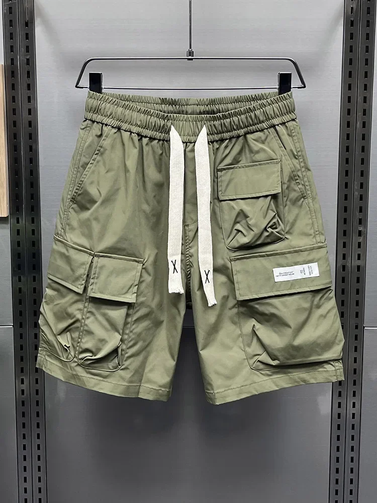 Trendy Cargo Shorts Men's Summer New Multi-pocket Quick-drying Shorts Breathable Straight-leg Short Pants