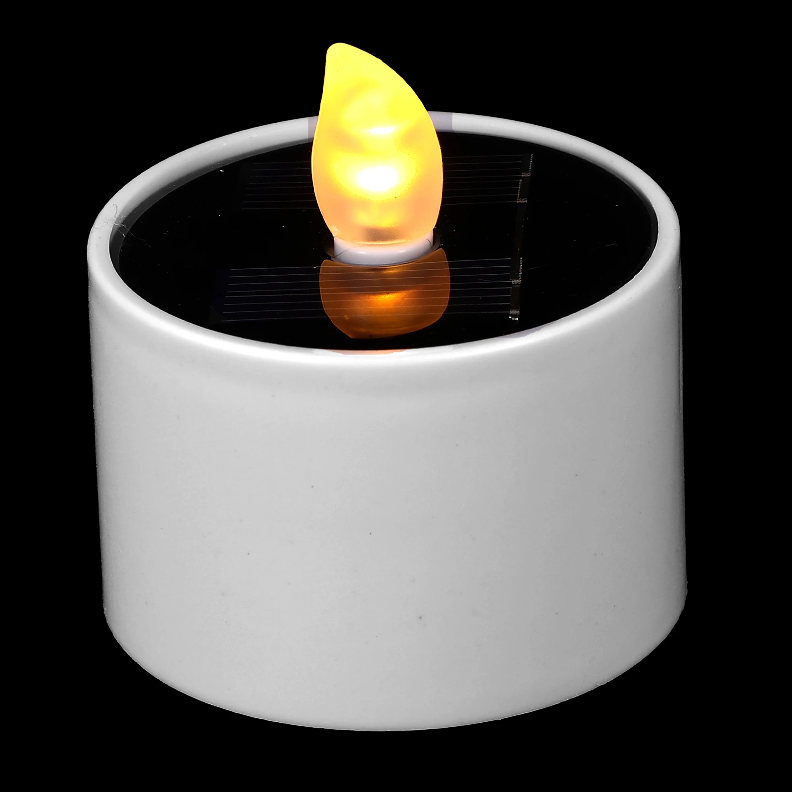 

Solar Powered LED C Light Waterproof Flameless Lanterns for Garden Outdoor Decor Home Party Wedding Yellow Flicker Glow