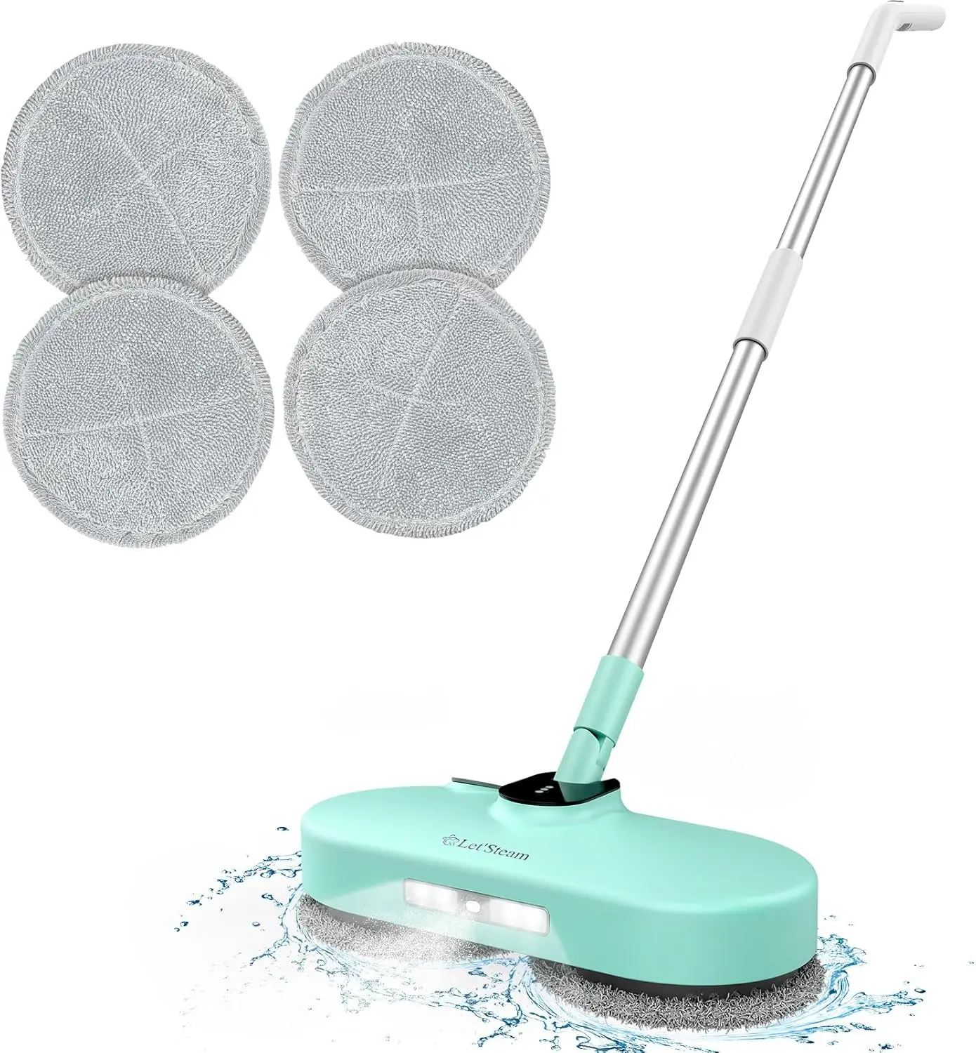 

Dual-Motor Cordless Electric Mop with LED Light & Water Spray, 2600mAh Battery, 350ml Tank for Efficient Floor Cleaning