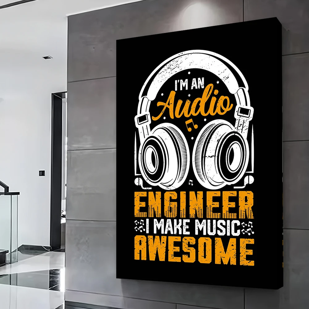 Audio Engineer Music Printed Poster Customizable Pictures Wall Art Canvas Painting Gift for Aesthetic Room Decor Bedroom Deco