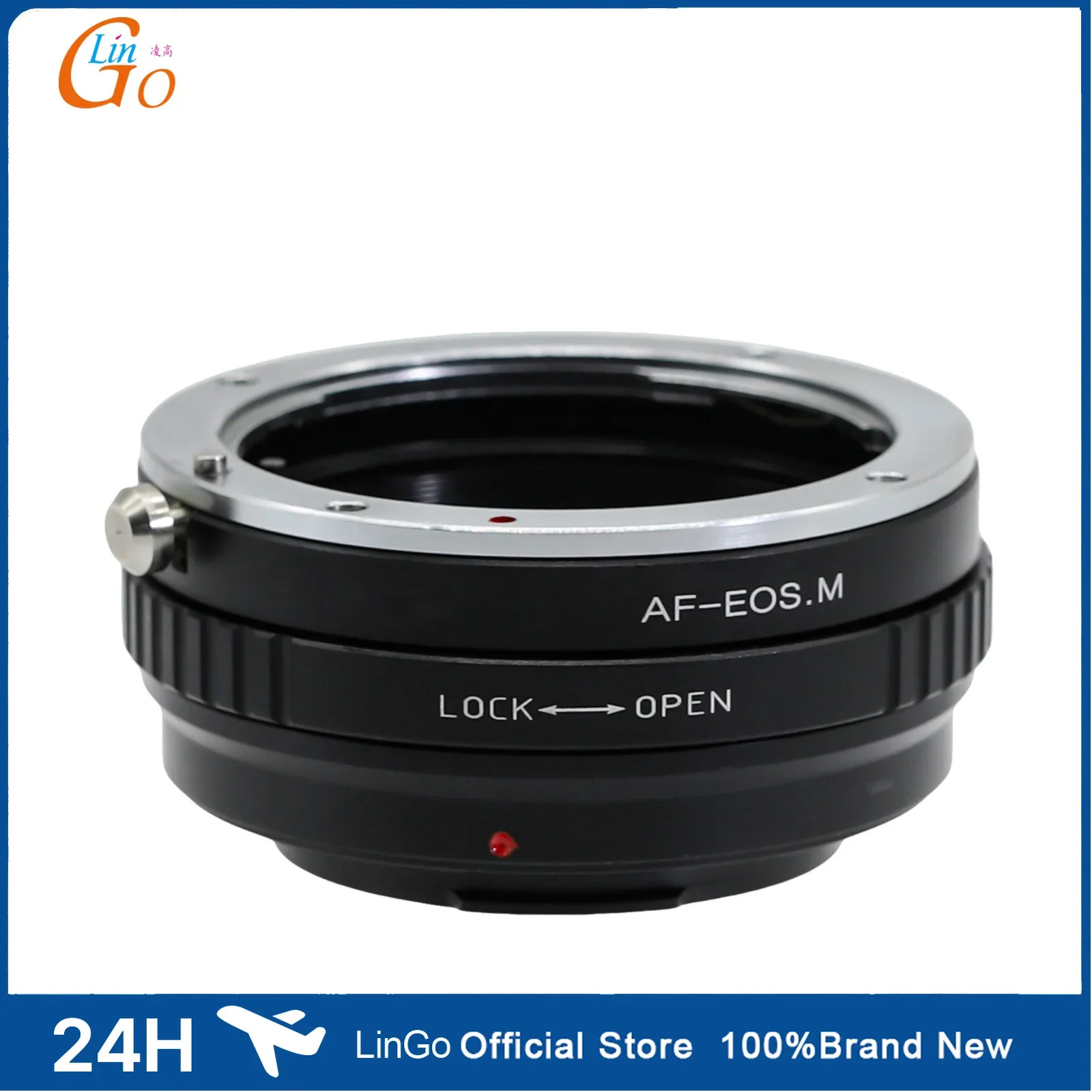 LinGo Mount Adapter Ring For Nikon F Mount Lens For Canon EF-M EOS M100 M10 M6 M5 M3 M2 M Camera, for AF-EOS M Adapter Ring