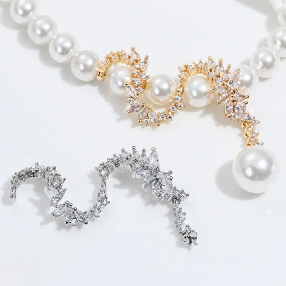 

1 шт., медные подвески, 14-каратное золото, циркон, змеиный цветок, S-образная бусина, подвесной жемчуг, пустой кронштейн, кулон, аксессуары для самостоятельного изготовления