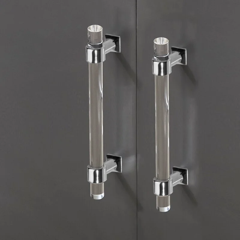 Handles Drawer Cabinet Furniture Kitchen Handles for Cabinet Knob Door Drawer Furniture Kitchen Golden Transparent Crystal
