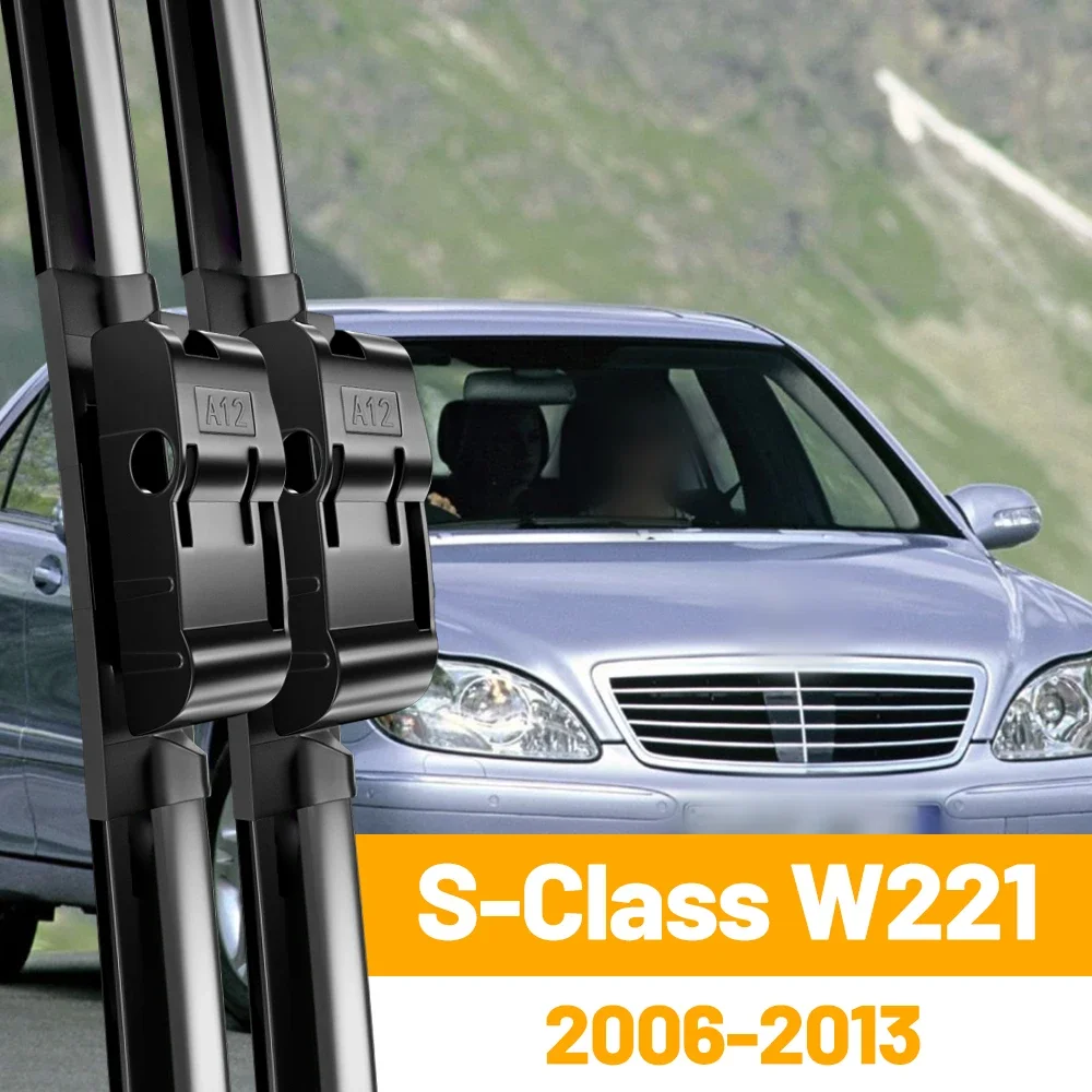 

Wiper LHD Front Wiper Blades For Mercedes Benz S-Class W221 2006 - 2013 Windshield Windscreen Clean Window Brush 27"+27"