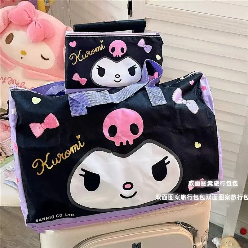 

Вместительная складная дорожная сумка-Кроссбоди Sanrio Kuromi My melody почacco, можно вставить в чемодан, ручной чемодан