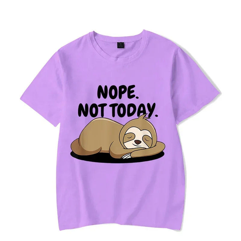 Nope Not Today Graphic Tshirt Funny Lazy Sloth Tshirt Fashion Harajuku T-shirt Oversize Men Brand T-shirt Hip Hop Tshirt Vintage