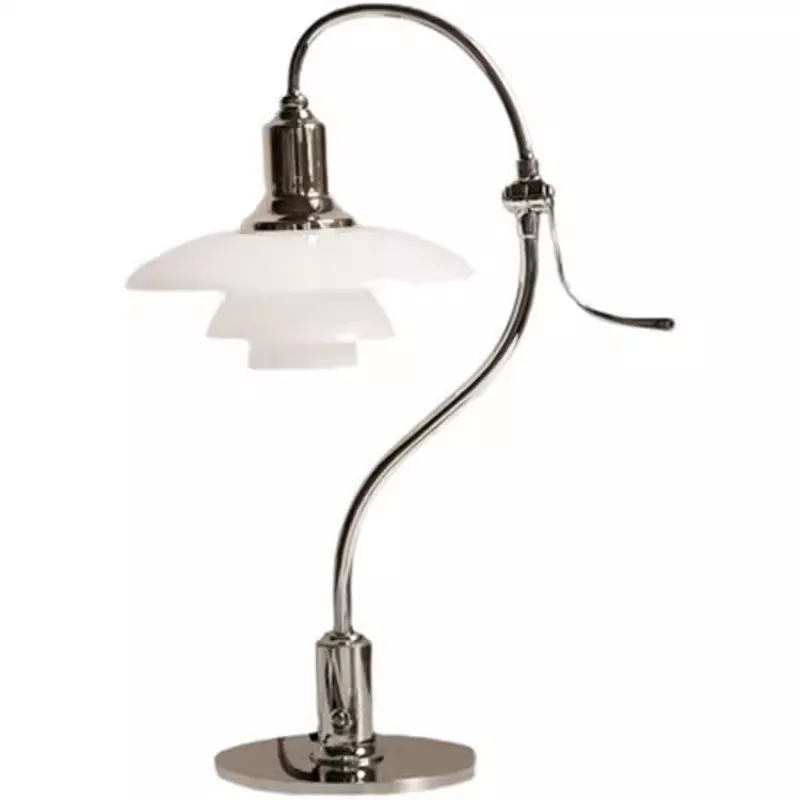 

Designer artistic sense hotel decoration study creative glass bedroom bedside reading table book PH desk lamp