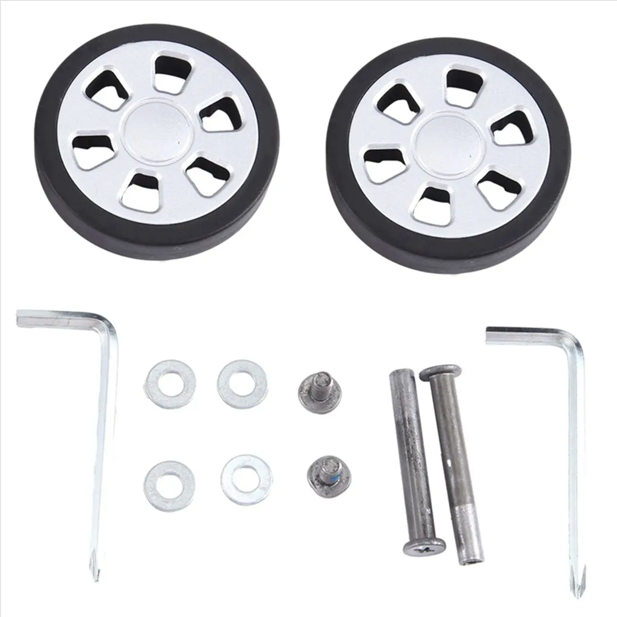 ABQR 60X13mm مجموعة من 2 عجلات بديلة لحقيبة الأمتعة، مجموعات إصلاح محامل عجلات دوارة من البولي يوريثان