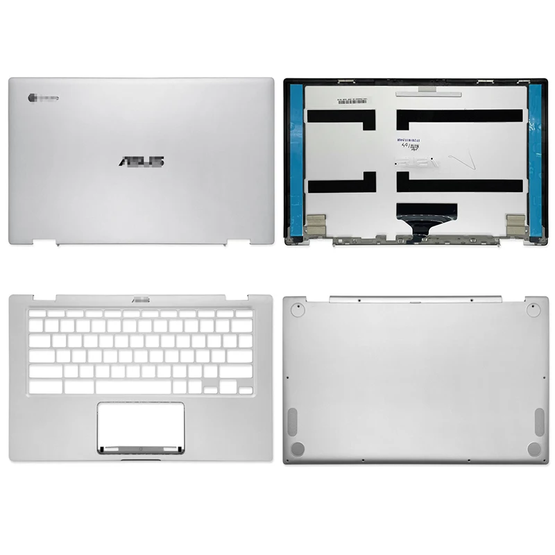 

NEW Laptops LCD Back Cover/Palmrest/Bottom Case For ASUS Chromebook Flip C435TA C434TA-DS588T Rear Top Back Case 14" Silver