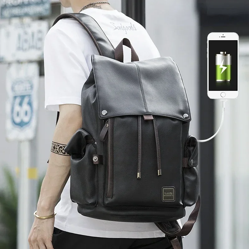 

Pu Waterproof USB Charging Laptop Backpack 15.6in Computer Bag Travel Business Hiking Backpacks Men School Back Pack Mochila