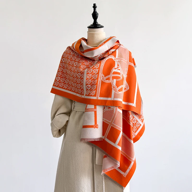 

Элегантный жаккардовый шарф с цветочным принтом, имитация кашемира, мягкая теплая универсальная шаль, холодостойкий ветрозащитный шарф-одеяло на осень-зиму