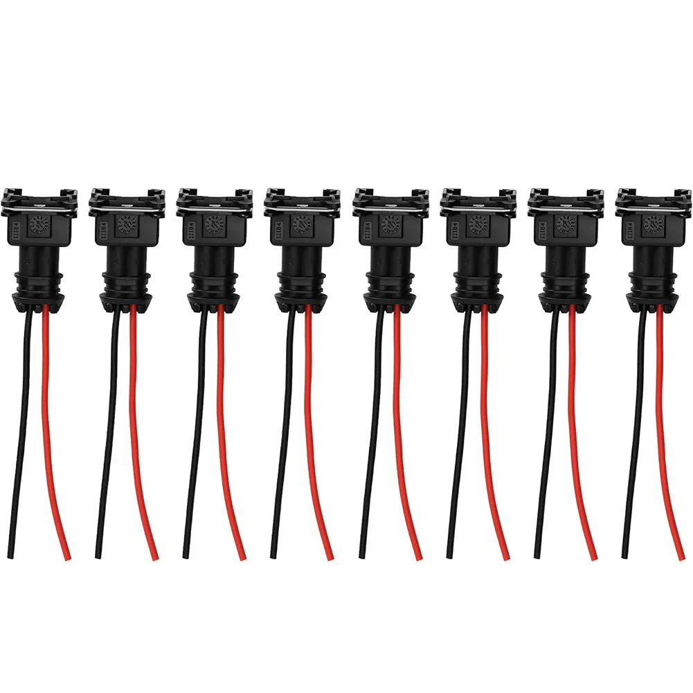 

8pcs Fuel Injector Connector EV1 OBD1 Wire Harness Tail Wire For Bosch EV1 Auto Parts Replacement, Maintenance And Installation