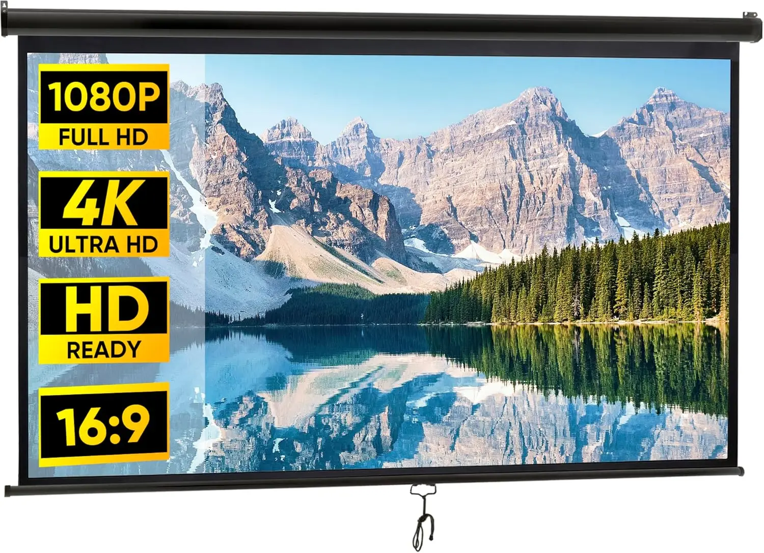 

100 Inch Portable Outdoor Projector Screen with 16:9 HD Viewing, Wall Mountable for Home Theater