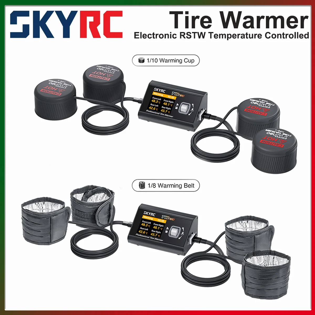 SKYRC – chauffe-pneus électronique RSTW, température contrôlée pour voitures de tourisme électriques 1/10 1/8 RC, accessoires de voiture de course à dérive