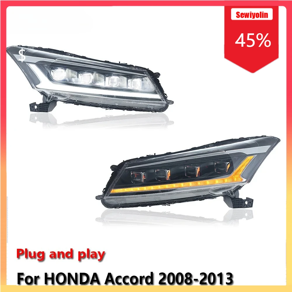 

Car LED Headlight Automobile Parts For HONDA Accord 2008-2013 Fog DRL Brake Turn Signal Lamp Plug and Play