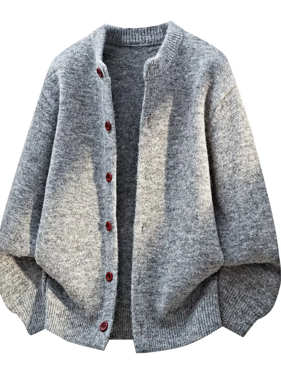 Retro American Casual Knitted Cardigan Sweater Men's Loose Fit Long Sleeve Warm Coat Couples Style Autumn Fashion Trendy