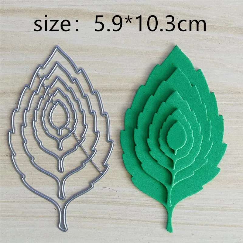 5Pcs Hollow Out Leaf Metal Cut Dies Stencils for Scrapbooking Stamp/Photo Album Decorative Embossing DIY Paper Cards