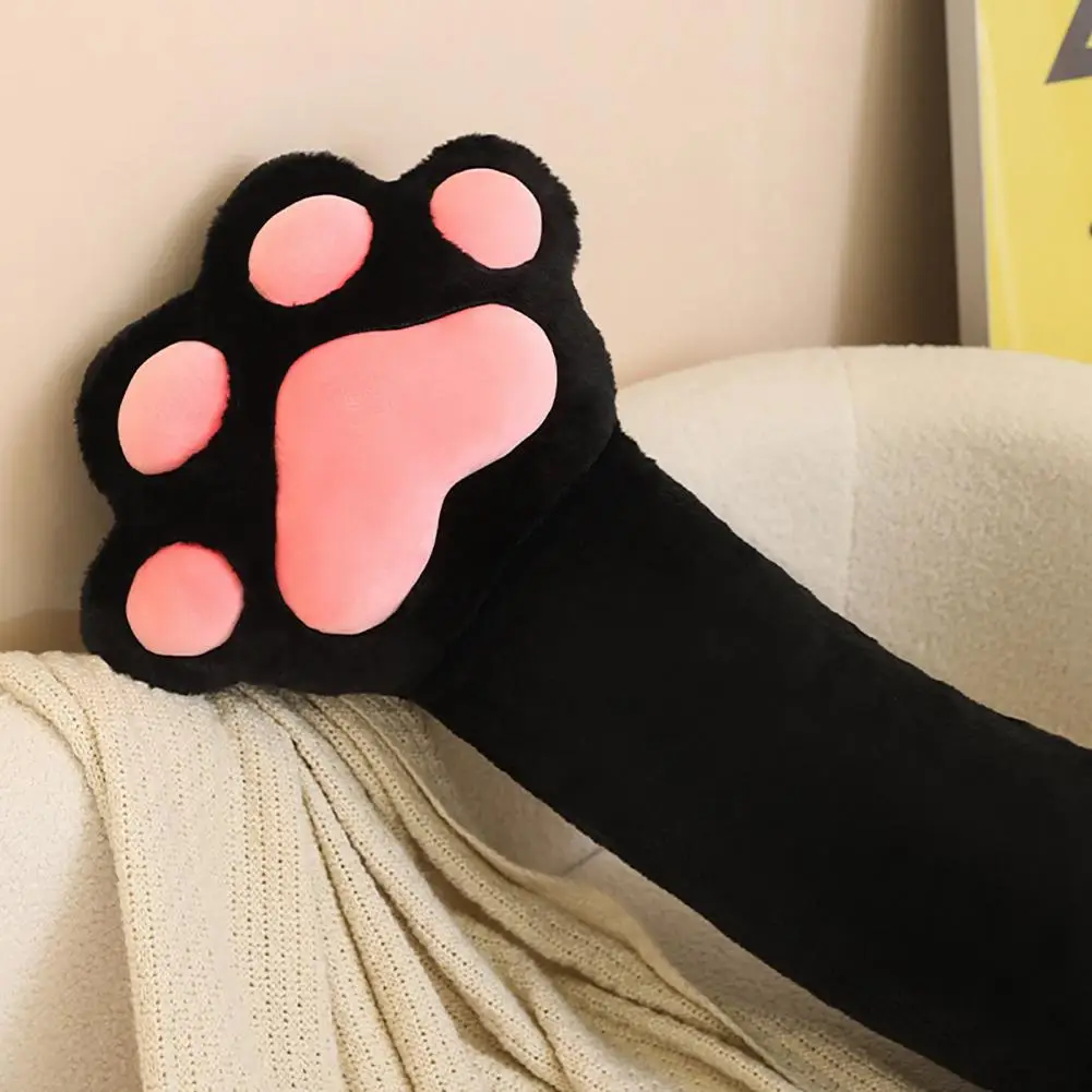 Full Filling Cat Paw Pillow Plush Cat Paw Leg Pillow for Side Sleepers Elastic Fully Filling Toy for Sofa Bed Couch Holiday