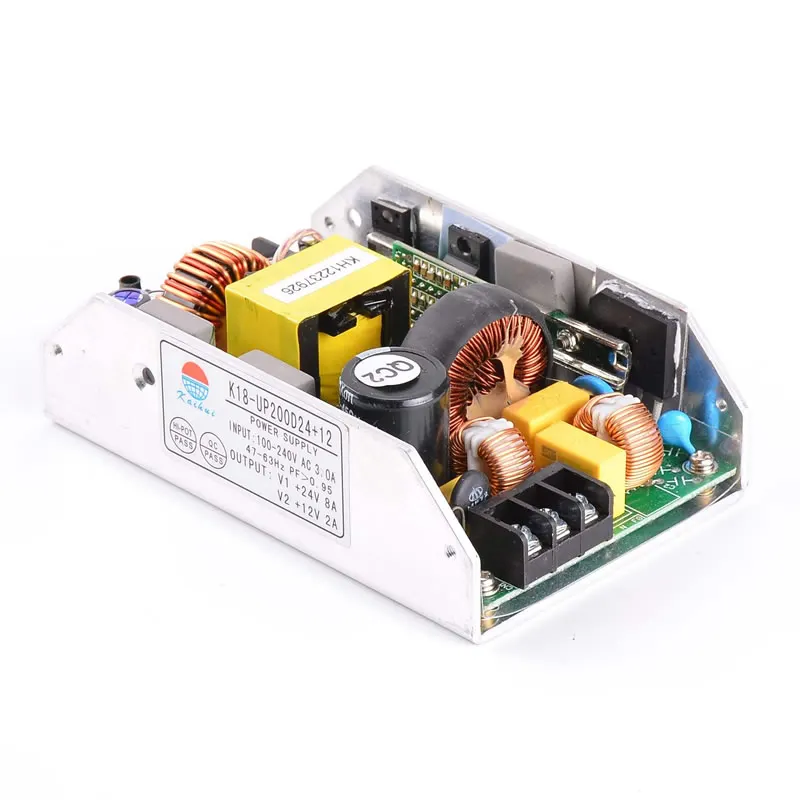 127*82*40 مللي متر مصدر طاقة مزدوج الإخراج 48 فولت 12 فولت 200 واط Psu إطار مفتوح Smps