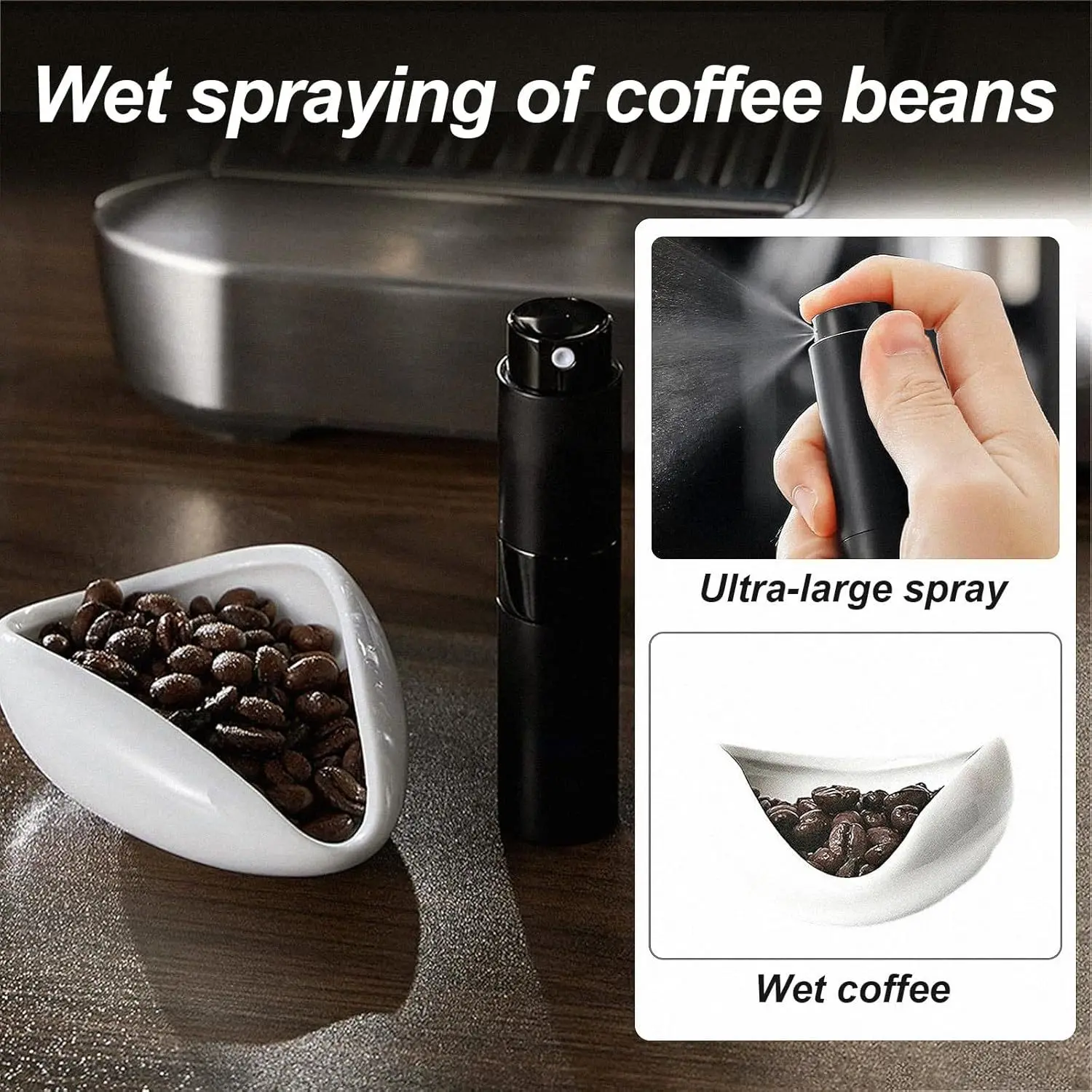 D9 Coffee Bean Dosing Cup RDT Spray Bottle Set,Ceramic Dosing Vessel Tray/Single Dose Measuring Tray Kit, Coffee Bar Accessories view 4