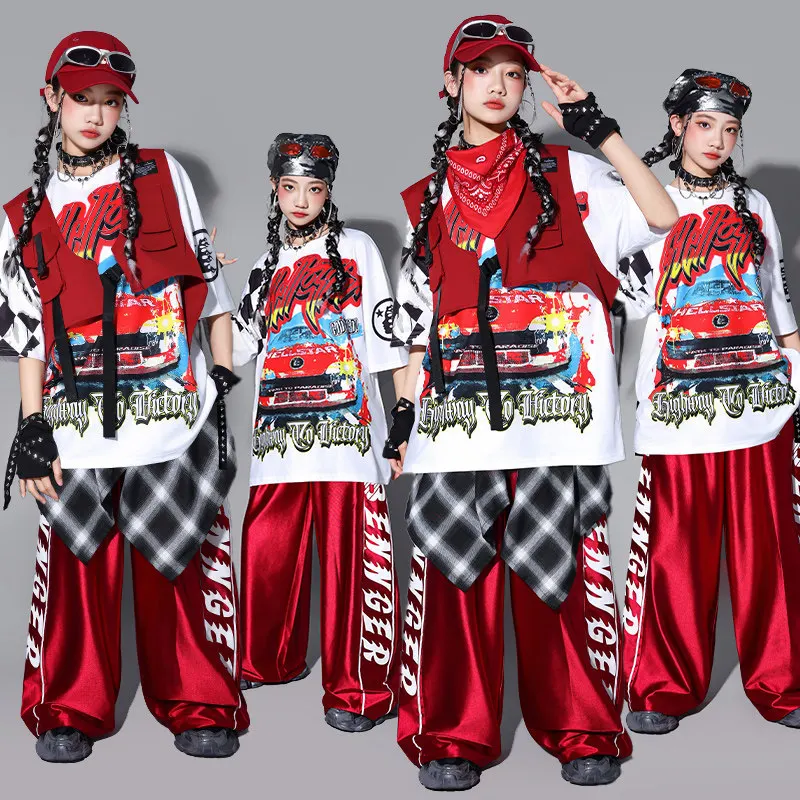 Hip Hop Costume Man Street Dance Clothing Oversize Top Shuffle Pants Woman Jazz Show Performance Outfit Cool Streetwear