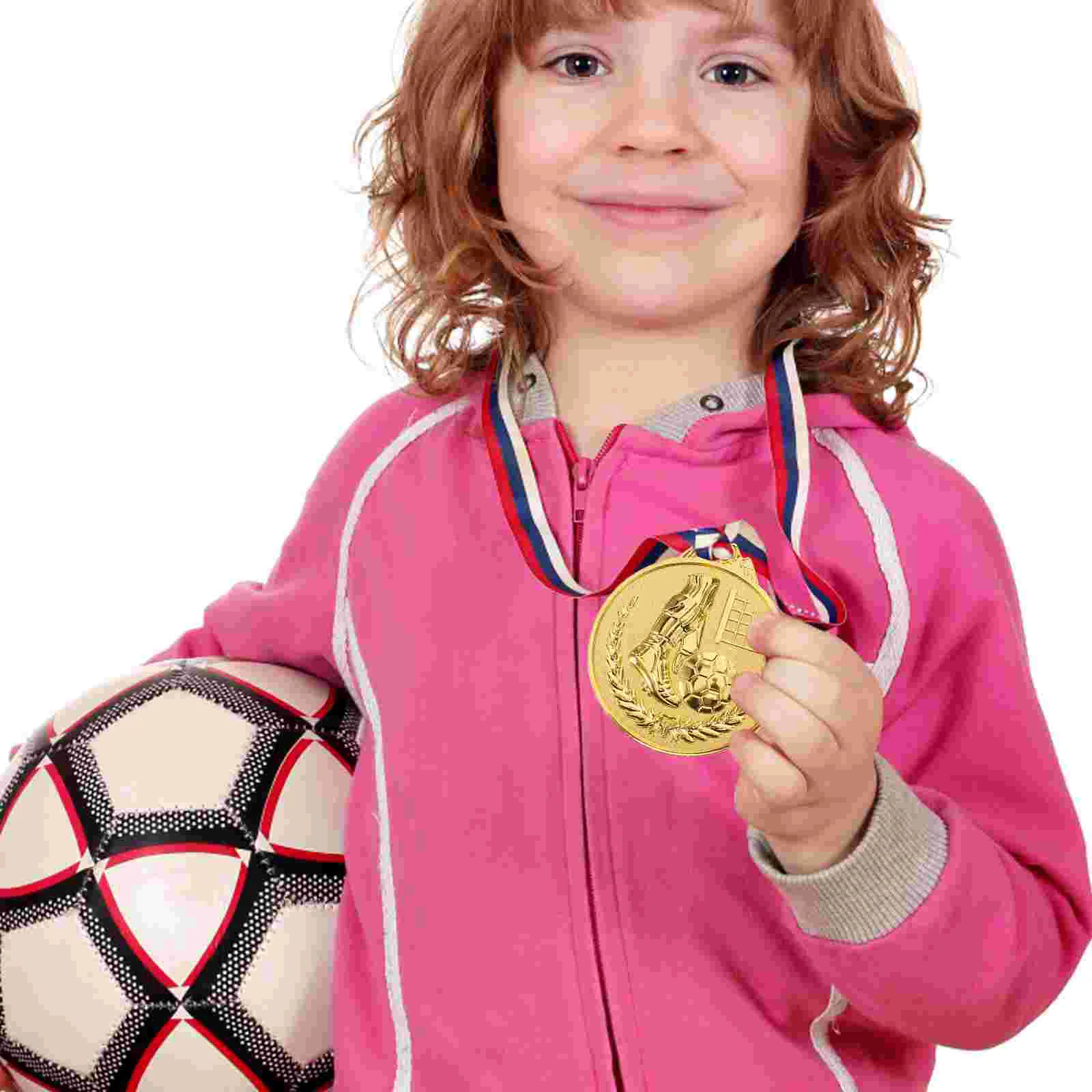 3 Pcs The Medal Winner Award Trophies Contest Rewards First Place Trophy Kids Football 700X630X040CM Gold Medals for Child