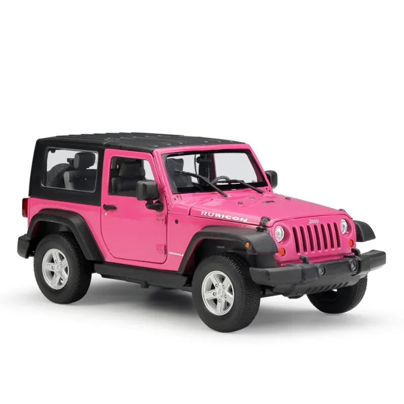 WELLY Model Car 1:24 Scale 2007 Jeep Wrangler Diecast Car Simulator Alloy Off-Road Metal ClassicToy Car For Kid Gift Collection