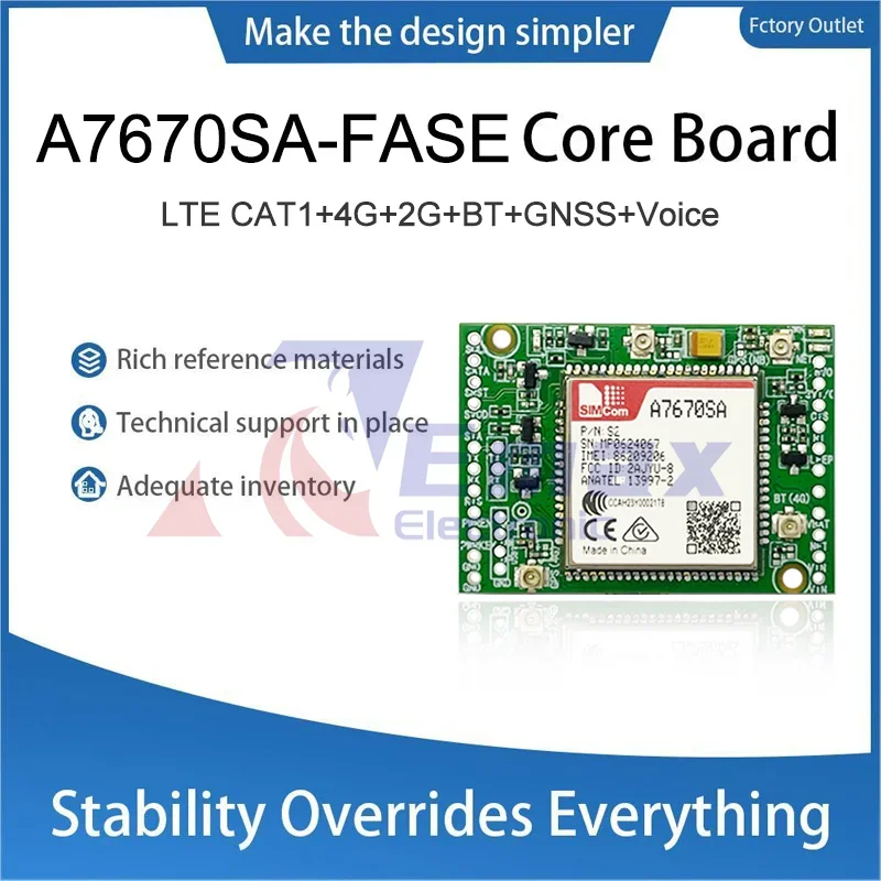 SIMcom A7670SA-FASE CAT1 Основная плата LTE CAT1+4G+2G+Voice+BT+GNSS A7670SA-FASE