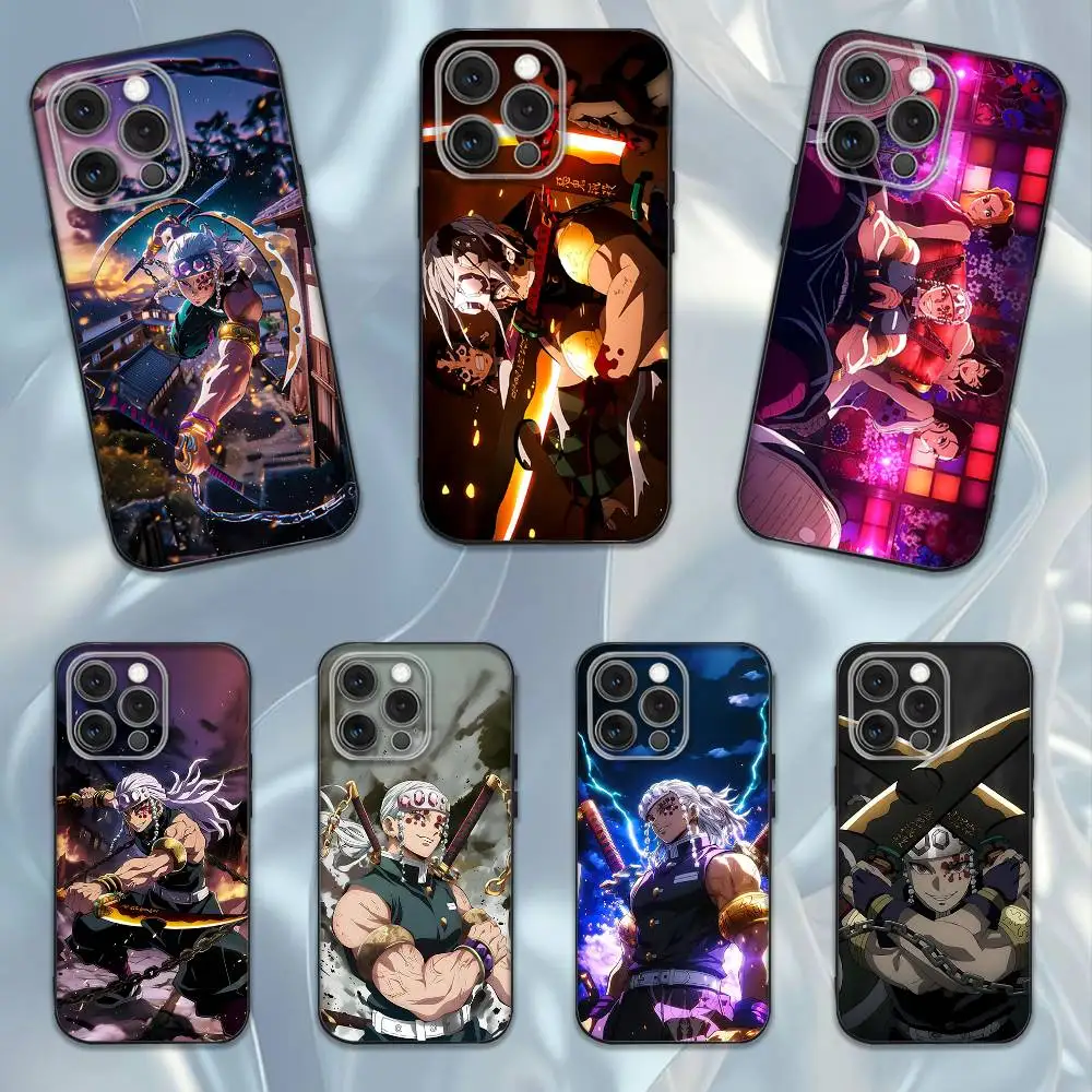 

Anime T-Tengen Uzui Phone Case For iPhone 16e,16,15,14,13,12,11,Pro,X,XS,Max,XR,Plus,Mini Soft Black Cover