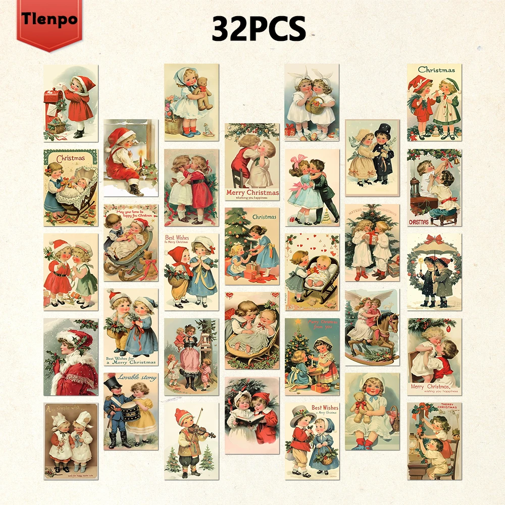 Vintage Collectible Santa - 32pcs, vintage Christmas postcards, Santa Claus,