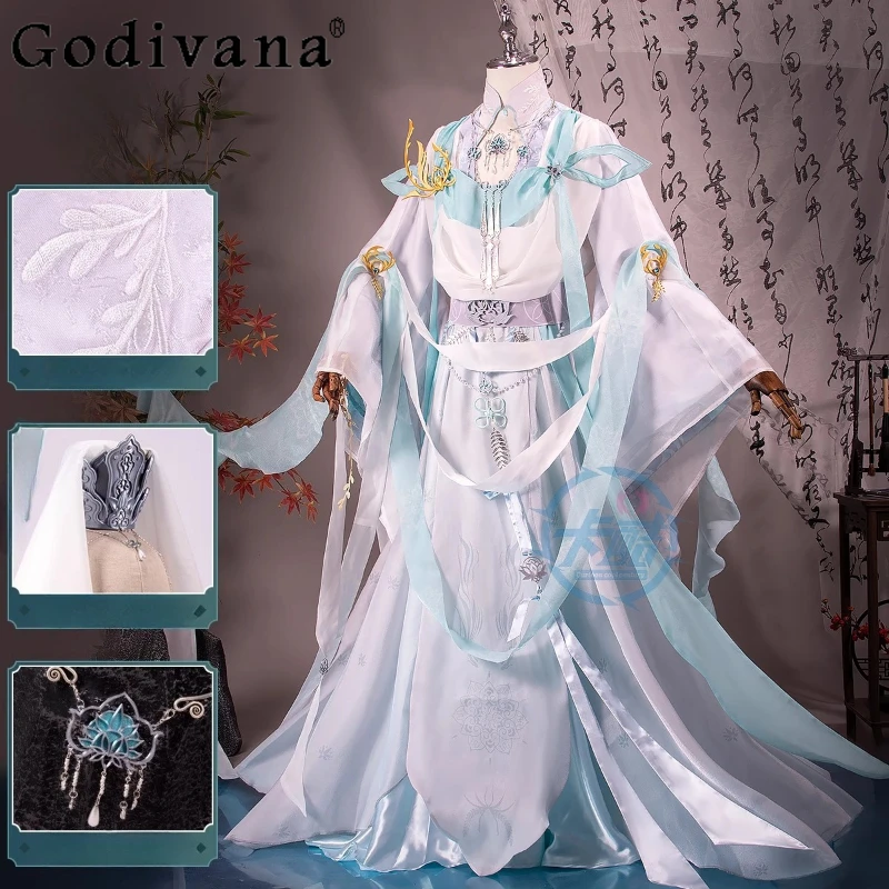

Yuan Carnival Cosplay Costume Women White Headwear Accessories Cos Party Outfit Female Street Wear Festival Outfits