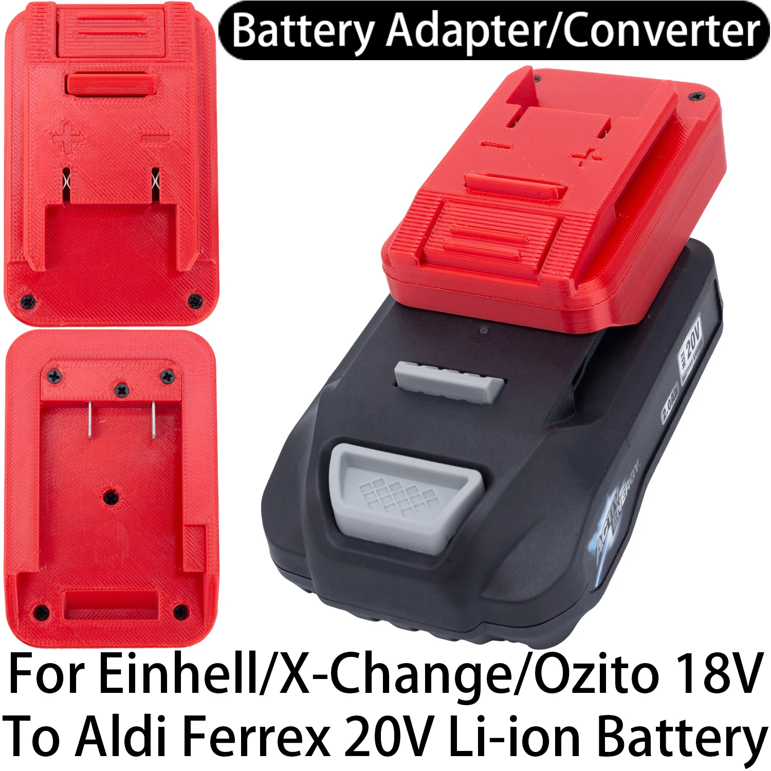 

Battery Adapter Converter For Einhell/X-Change/OZITO 18V Li-ion Tool To Aldi Ferrex 20V Li-ion Battery Adapter Tool Accessory