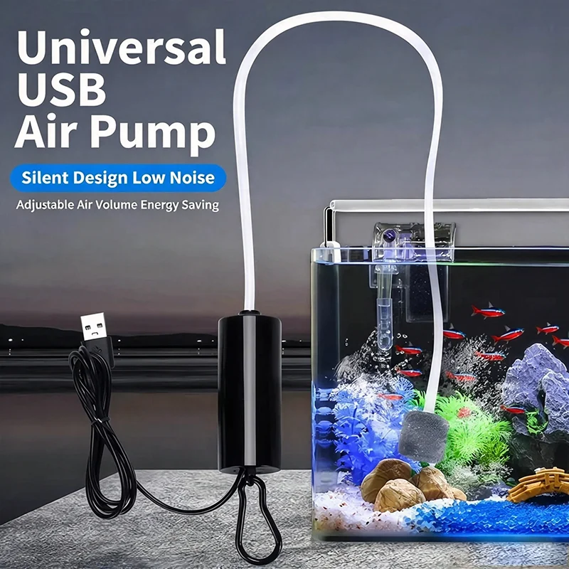 Mini Aquarium Air Pump Kit Silent Oxygen Aerator With Air Stone Saving Fish Tank Oxygenator Aquarium And Fishing Tank Accessorie