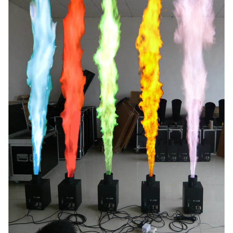 Artificial Fire Party Equipment Lighting 512 Machine Color Spray Thrower Mini Flame Projector For Concert Stage Disco Dj