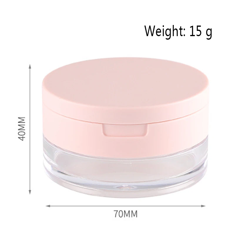 Portable Loose Powder Box with Makeup Puff Plastic 20g Empty Loose Powder Pot With Mirror Travel Makeup Cosmetics Container