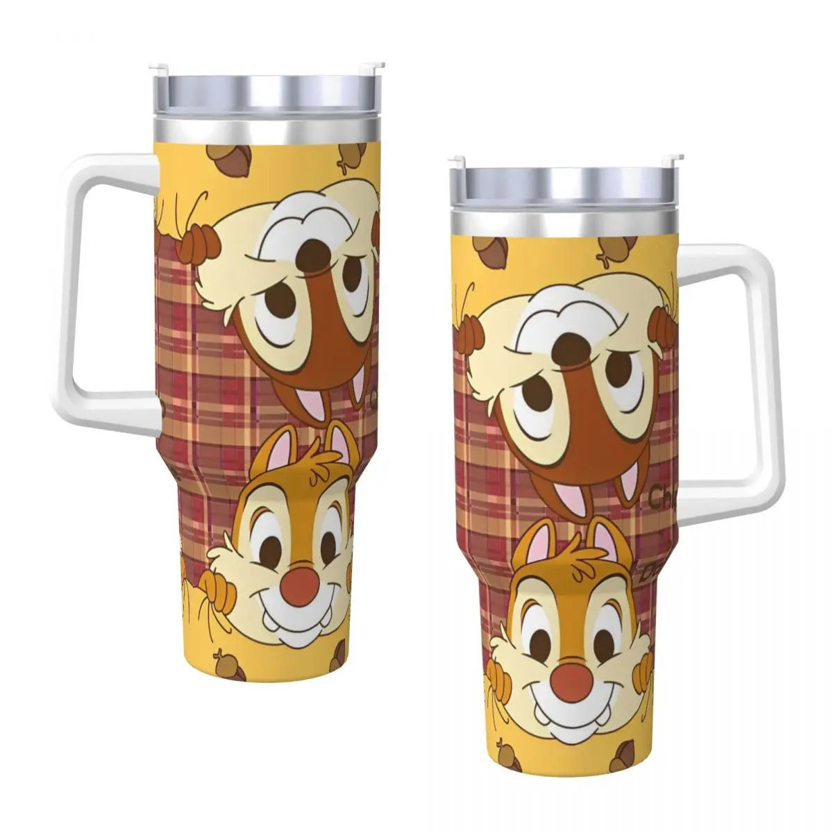 Stainless Steel Tumbler Chip And Dale Cartoon Mugs Cup With Straws Beach Hot Drinks Water Bottle Portable Capacity Thermal Mug