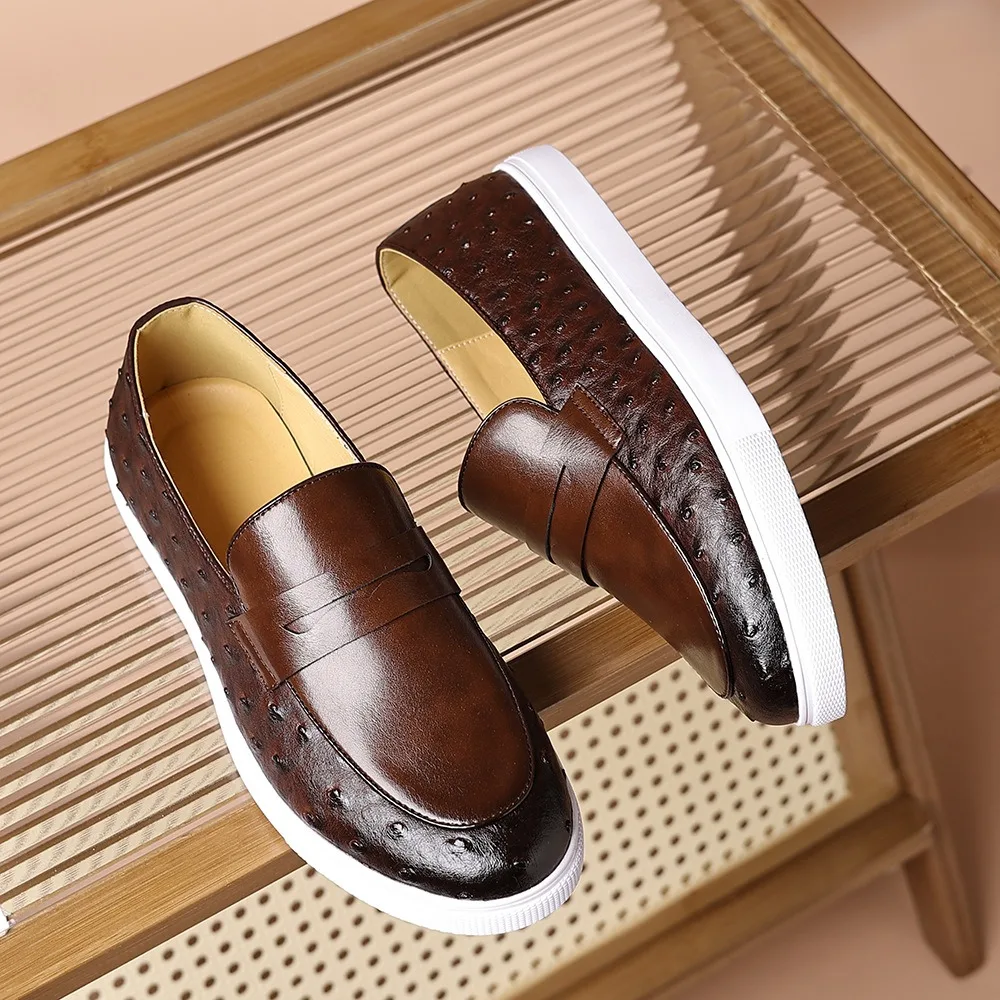 حذاء كاجوال بني مكتب فستان أحذية خفيفة بدون كعب للرجل فاخر رجل أعمال غير رسمي بيني متعطل masculinos chaussures أوم دي لوكس #3