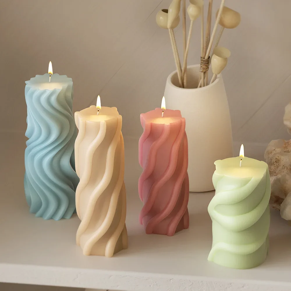 

Цилиндрическая волнистая свеча, силиконовая форма, сделай сам, нерегулярная эпоксидная смола, ароматерапия, мыло, форма для свечей, ручная работа, инструмент для литья