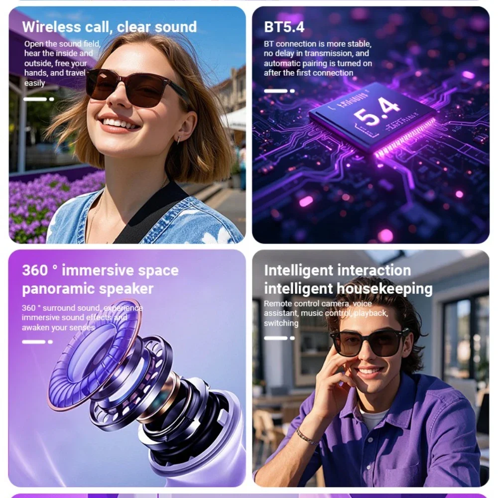 

GY500 smart glasses WirelessTranslation Glasses Translation Sunglasses Voice RemoteControlMusic Eyewear Waterproof Eyeglasses