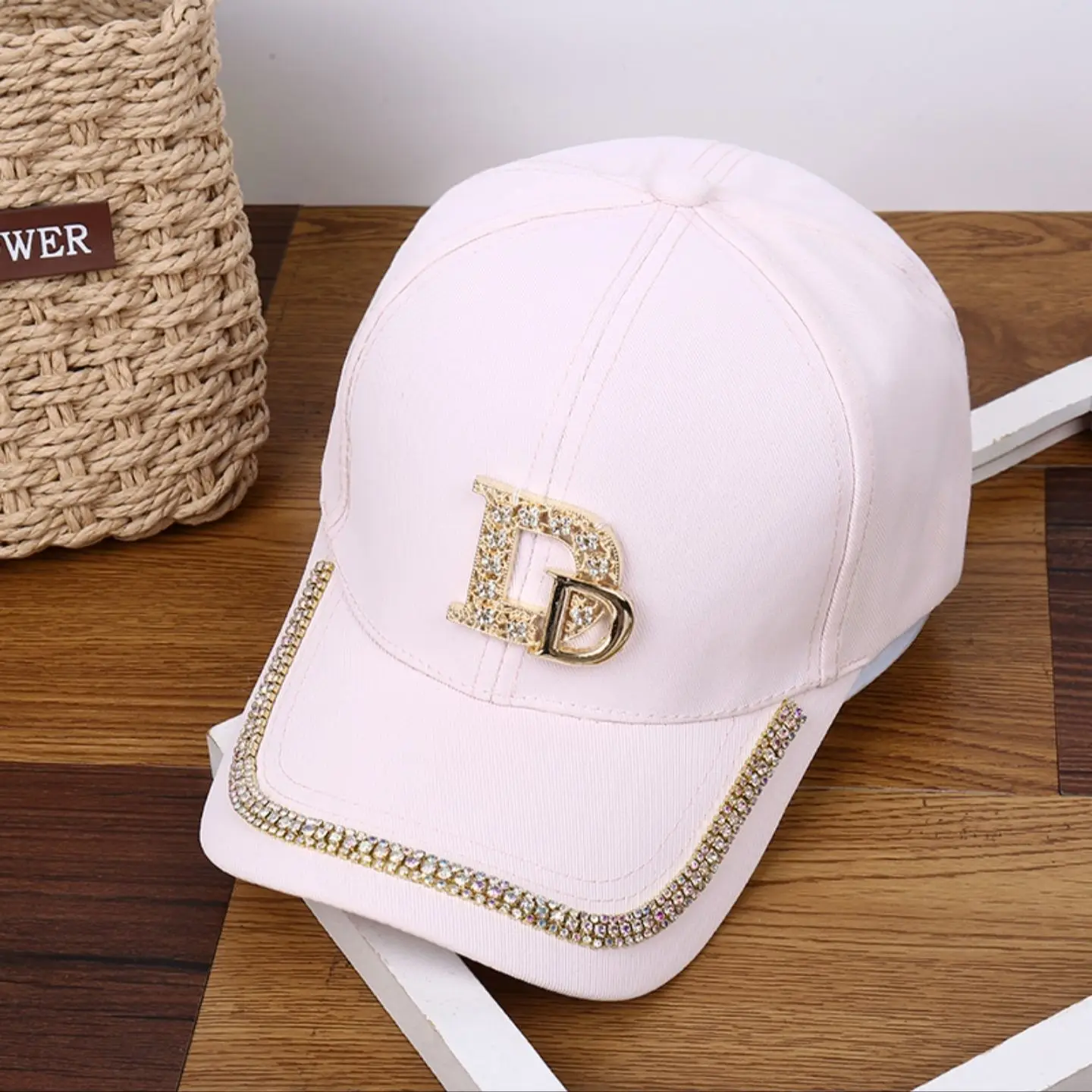 Fashion Women Diamond D Letter Baseball Cap Korean Version Casual Lady Caps Snapback Summer Sun Protection Hat Hip hop Sport Hat