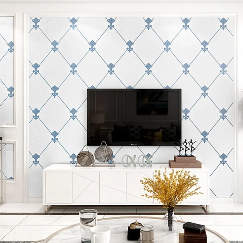 Simple Modern Non-Woven Wallpaper Living Room Bedroom Background Wall Hotel Engineering Hotel Clearance Specials Wholesale