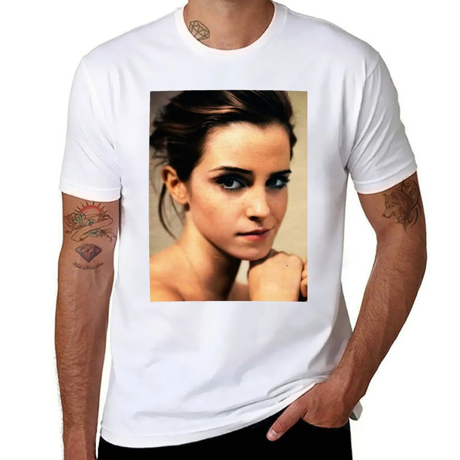 تي شيرت تي شيرت تي شيرت رجالي مطبوع من القطن للرجال واتسون كاجوال تي شيرت رجالي لقمصان إيما لـ #1